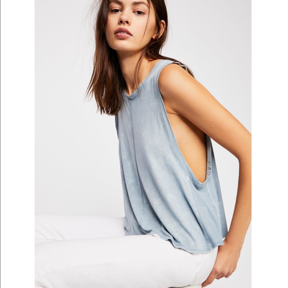 NWT Free People Washed Out Dark Blue Tank